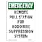 Signmission OSHA EMERGENCY, Remote Pull Station For Hood Fire, 10in X 7in Rigid Plastic, 7" W, 10" L, Portrait OS-EM-P-710-V-10534 - alternate 1